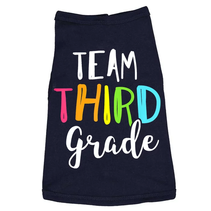 Team 3rd Third Grade Teacher Back To School Top Doggie Tank