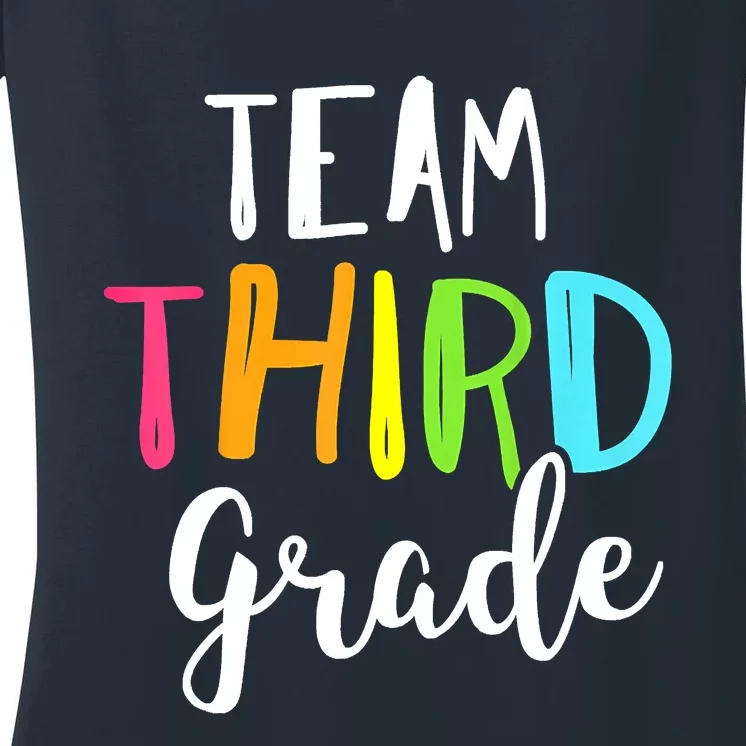 Team 3rd Third Grade Teacher Back To School Top Women's V-Neck T-Shirt