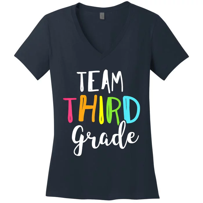 Team 3rd Third Grade Teacher Back To School Top Women's V-Neck T-Shirt