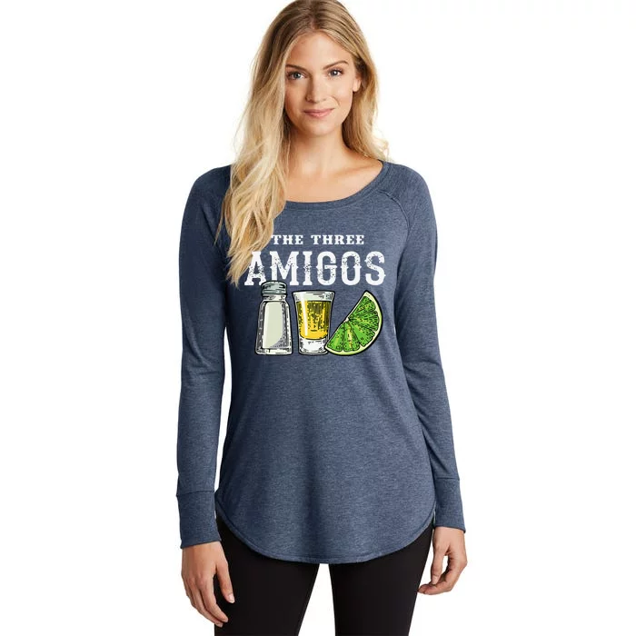 The 3 Three Amigos Tequila Shot Glass Cinco De Mayo Women's Perfect Tri Tunic Long Sleeve Shirt