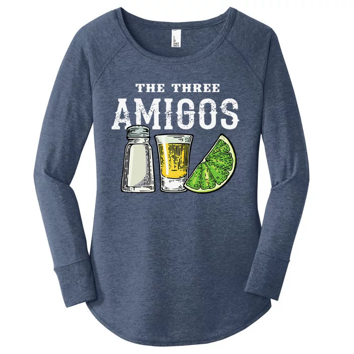 The 3 Three Amigos Tequila Shot Glass Cinco De Mayo Women's Perfect Tri Tunic Long Sleeve Shirt