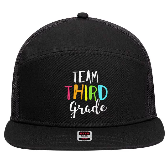 Team 3rd Third Grade Teacher Back To School 7 Panel Mesh Trucker Snapback Hat