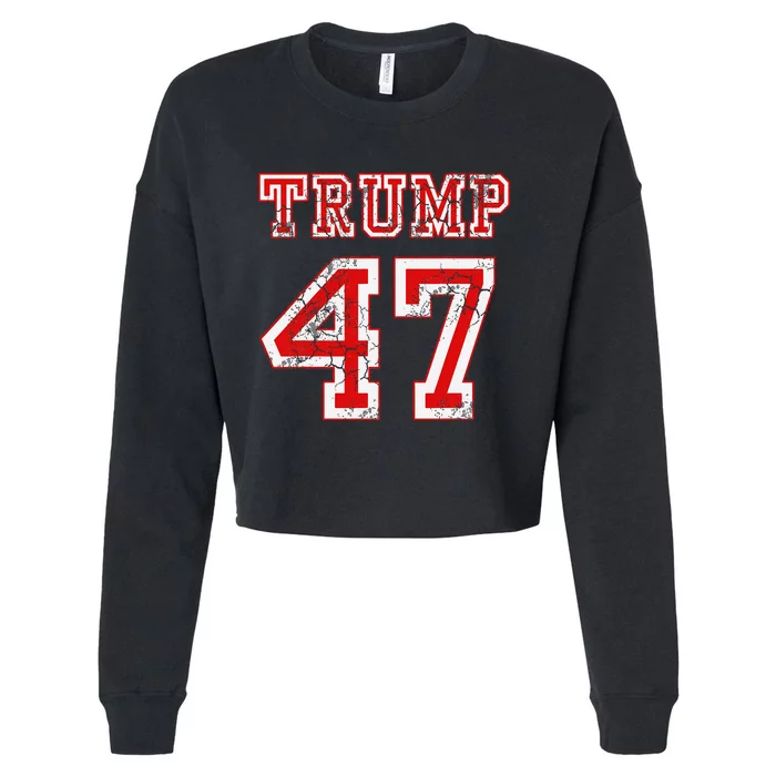 Trump 47 2024 Election Republican Conservative Cropped Pullover Crew