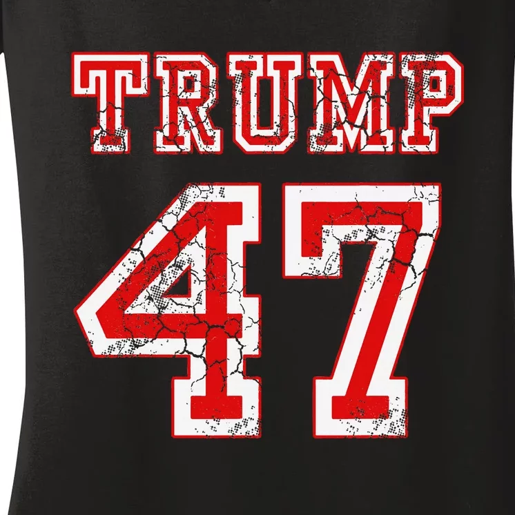 Trump 47 2024 Election Republican Conservative Women's V-Neck T-Shirt