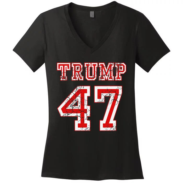 Trump 47 2024 Election Republican Conservative Women's V-Neck T-Shirt