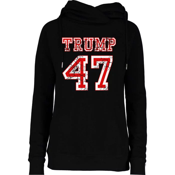 Trump 47 2024 Election Republican Conservative Womens Funnel Neck Pullover Hood