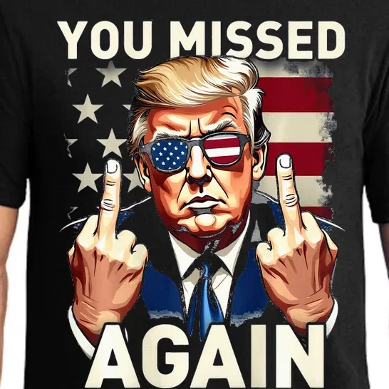 Trump 45 47 Us Flag Trump 2024 You Missed Again Pajama Set