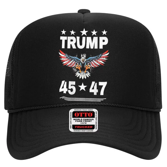 Trump 45 47 High Crown Mesh Trucker Hat