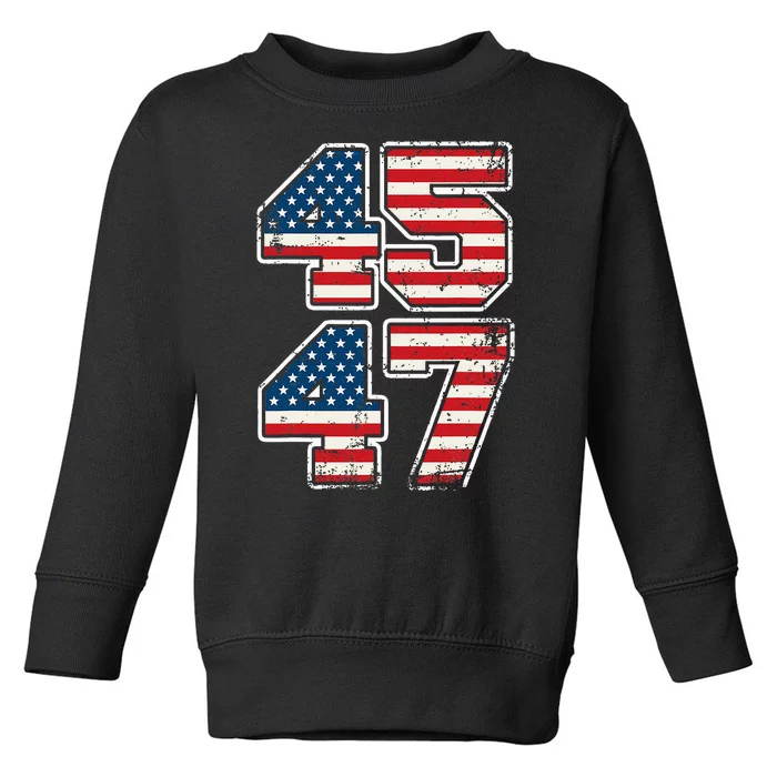 Trump 45 47 2024 President Vintage Toddler Sweatshirt