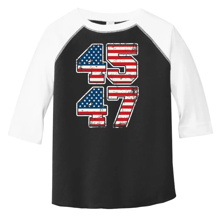 Trump 45 47 2024 President Vintage Toddler Fine Jersey T-Shirt