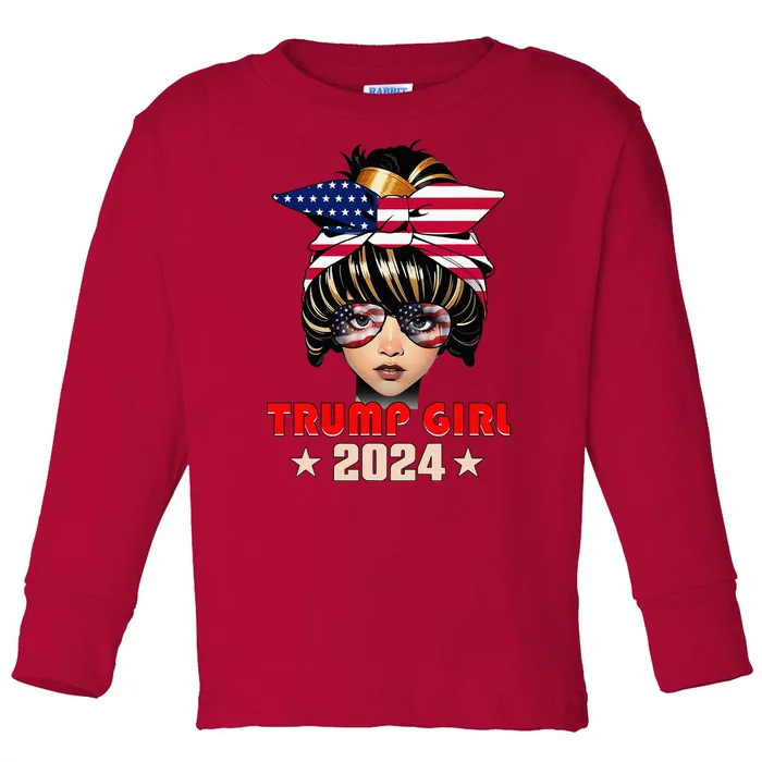 Trump 45 47 Trump Girl 2024 Toddler Long Sleeve Shirt