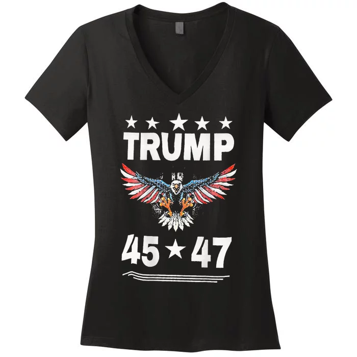 Trump 45 47 Women's V-Neck T-Shirt