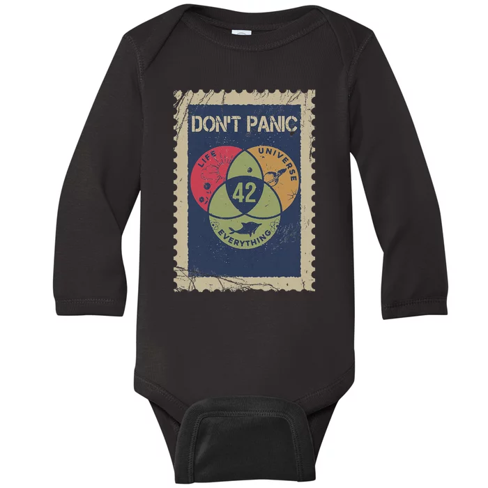 The 42 Answer To Life The Universe And Everything Postage Baby Long Sleeve Bodysuit