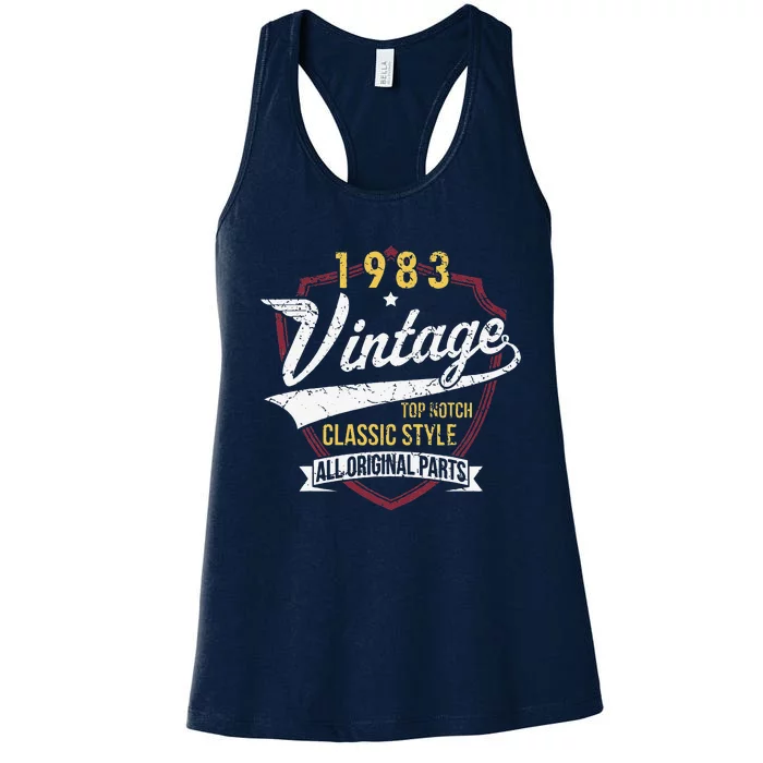 Turning 40 Birthday Decorations 40th BDay 1983 Birthday Love Women's Racerback Tank