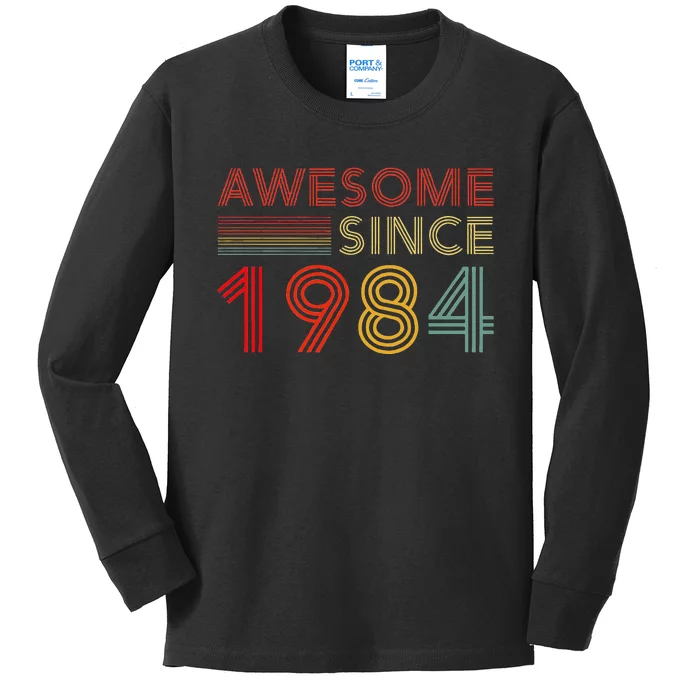 Turning 40 Birthday Decorations 40th Bday 1984 Birthday Kids Long Sleeve Shirt