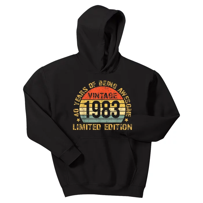 Turning 40 Birthday Decorations m.e.n 40th BDay 1983 Birthday Kids Hoodie