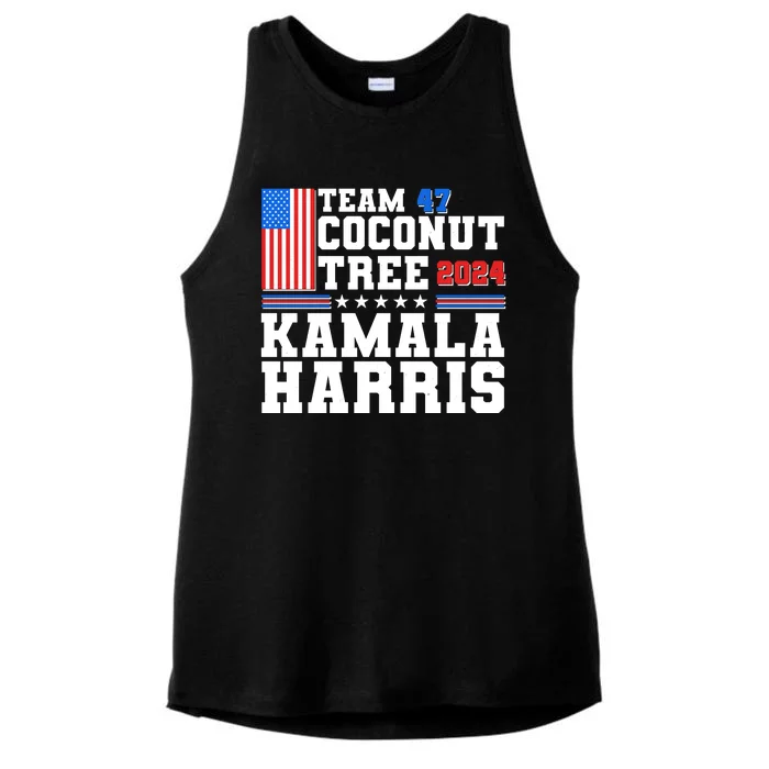 Team 47 Coconut Tree 2024 Kamala Harris 2024 Election Ladies Tri-Blend Wicking Tank