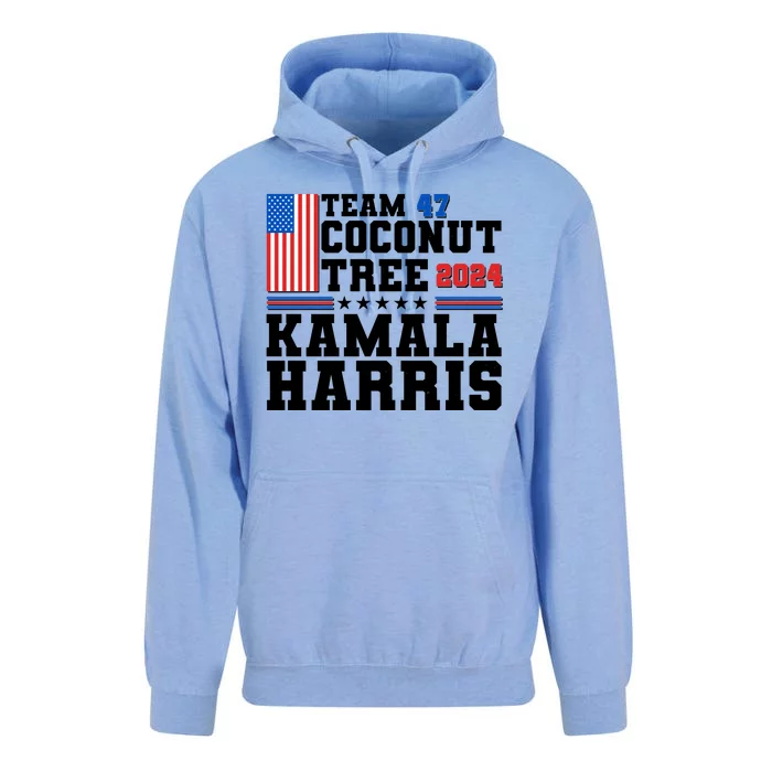 Team 47 Coconut Tree 2024 Kamala Harris 2024 Election Unisex Surf Hoodie