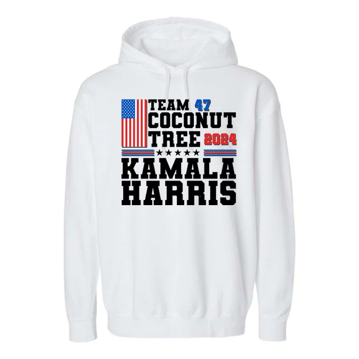 Team 47 Coconut Tree 2024 Kamala Harris 2024 Election Garment-Dyed Fleece Hoodie