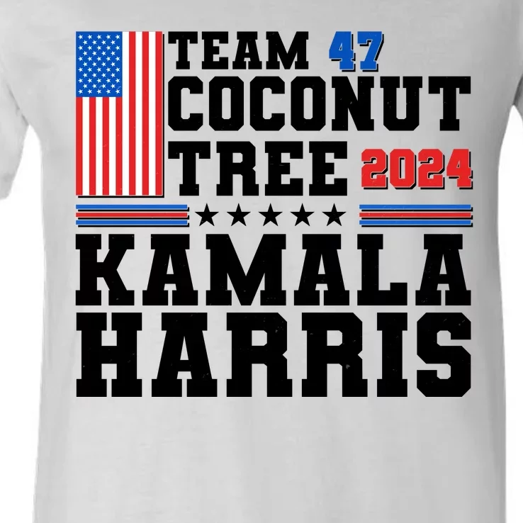 Team 47 Coconut Tree 2024 Kamala Harris 2024 Election V-Neck T-Shirt