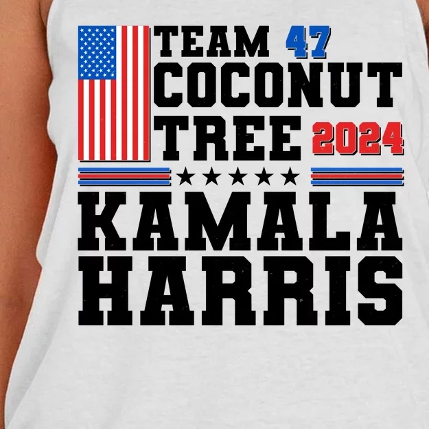 Team 47 Coconut Tree 2024 Kamala Harris 2024 Election Women's Knotted Racerback Tank