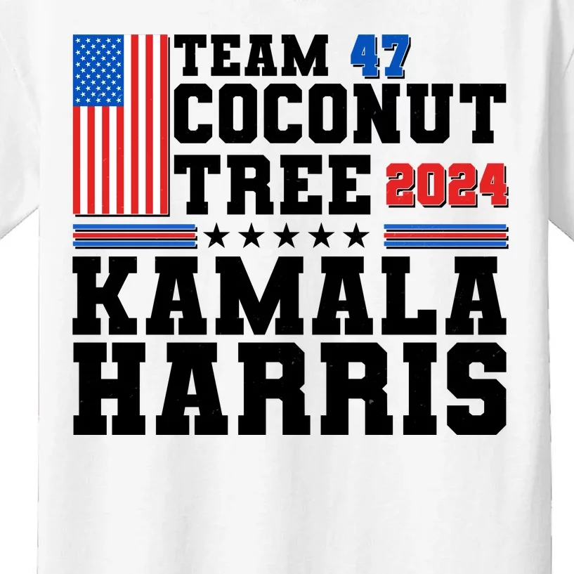 Team 47 Coconut Tree 2024 Kamala Harris 2024 Election Kids T-Shirt