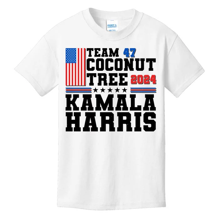 Team 47 Coconut Tree 2024 Kamala Harris 2024 Election Kids T-Shirt