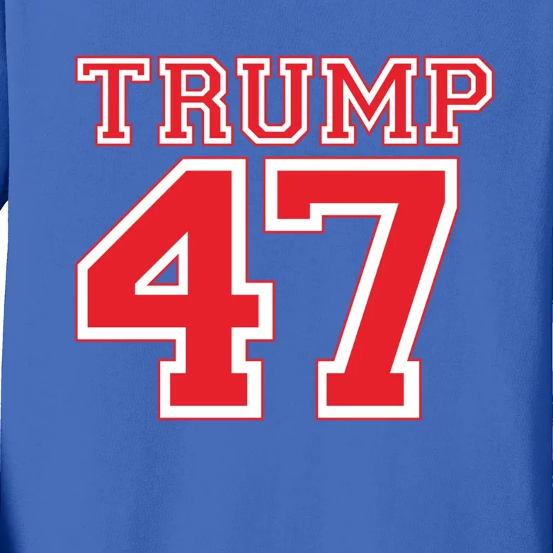 Trump 47 For President 2024 Election Republican Gift Kids Long Sleeve Shirt