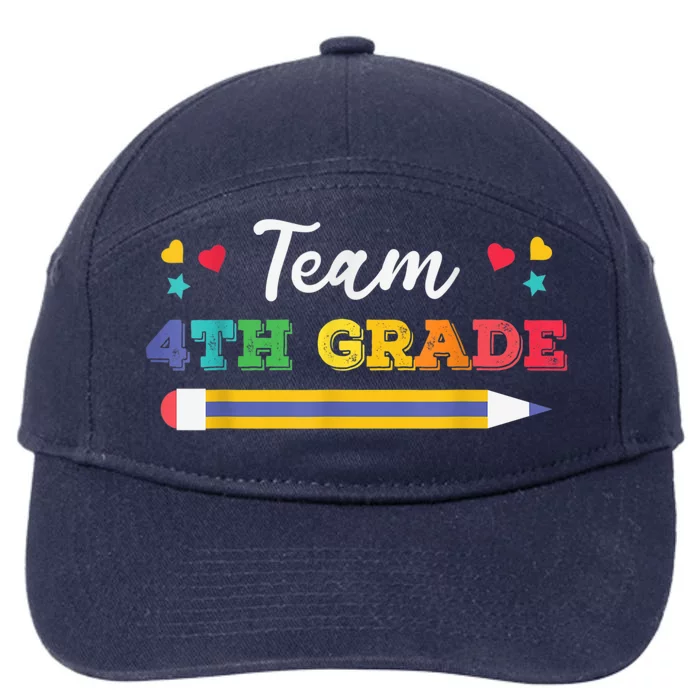 Team 4th Grade Funny Back To School Matching Teacher Student 7-Panel Snapback Hat