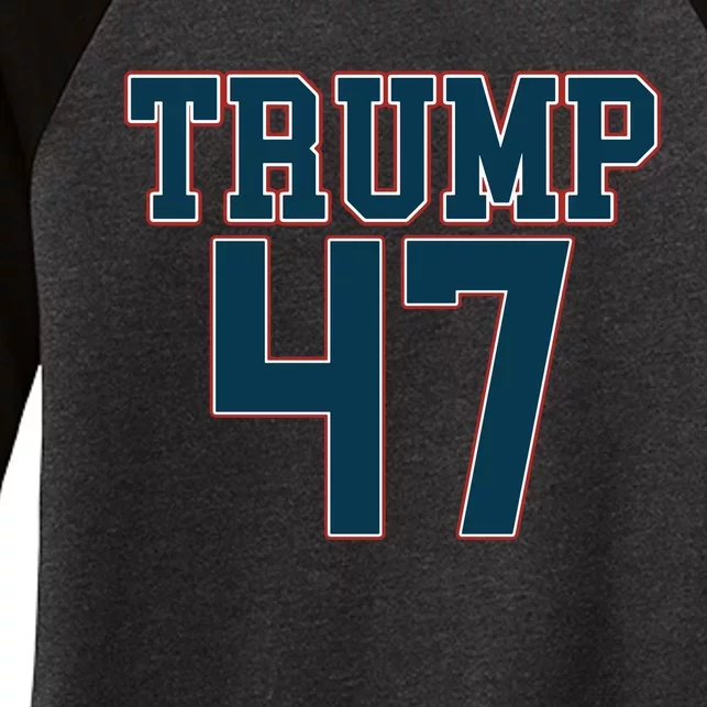 Trump 47 Graphic Campaign Women's Tri-Blend 3/4-Sleeve Raglan Shirt