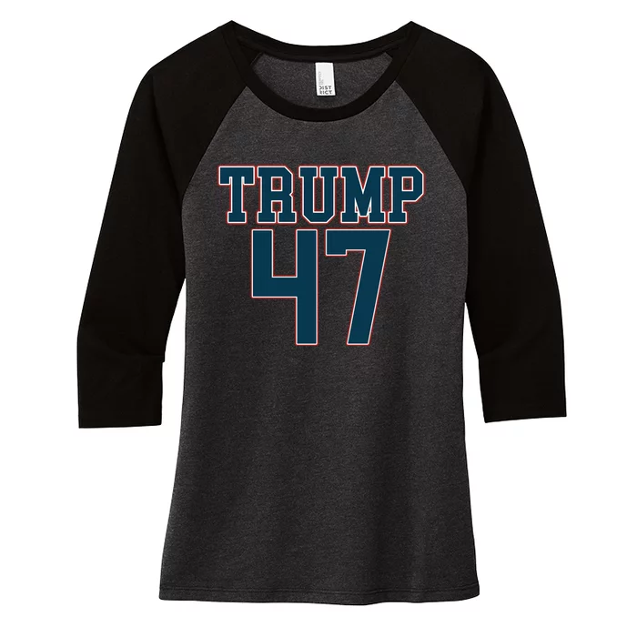 Trump 47 Graphic Campaign Women's Tri-Blend 3/4-Sleeve Raglan Shirt