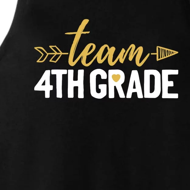 Team 4th Grade Hello Fourth Grade Crew Squad Teacher Ladies Tri-Blend Wicking Tank