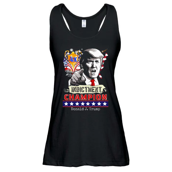 Trump 4Time Indictment Champ Ladies Essential Flowy Tank