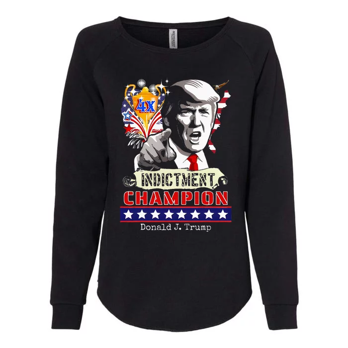 Trump 4Time Indictment Champ Womens California Wash Sweatshirt