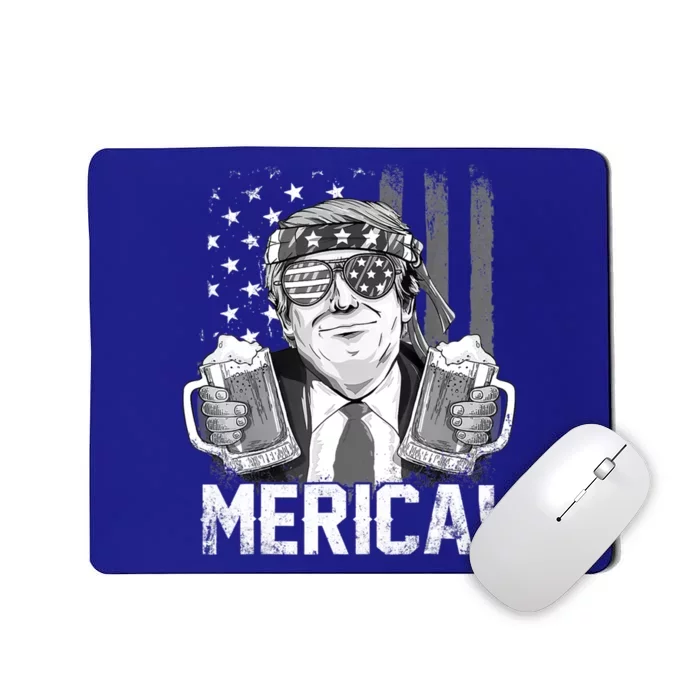 Trump 4th Of July Merica Usa American Flag Vintage Gift Mousepad