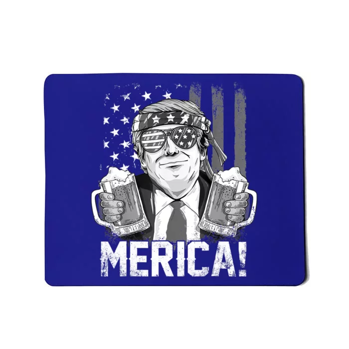 Trump 4th Of July Merica Usa American Flag Vintage Gift Mousepad