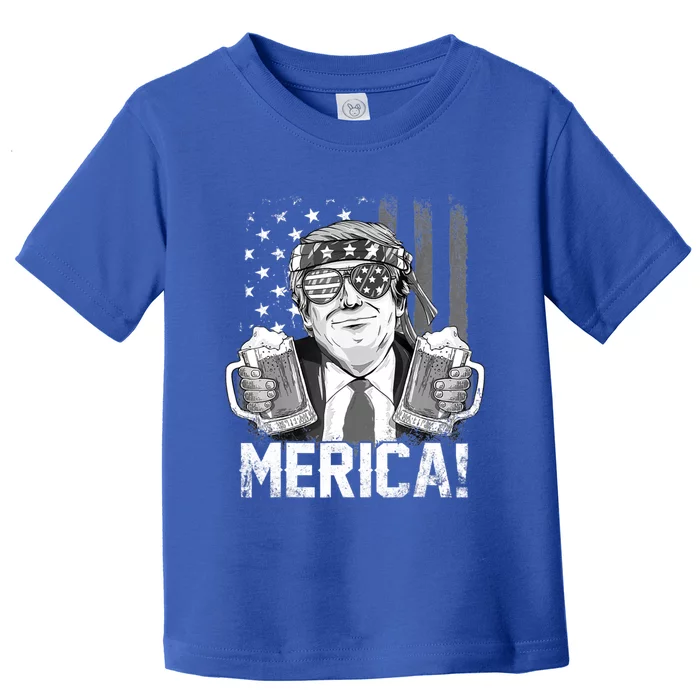 Trump 4th Of July Merica Usa American Flag Vintage Gift Toddler T-Shirt