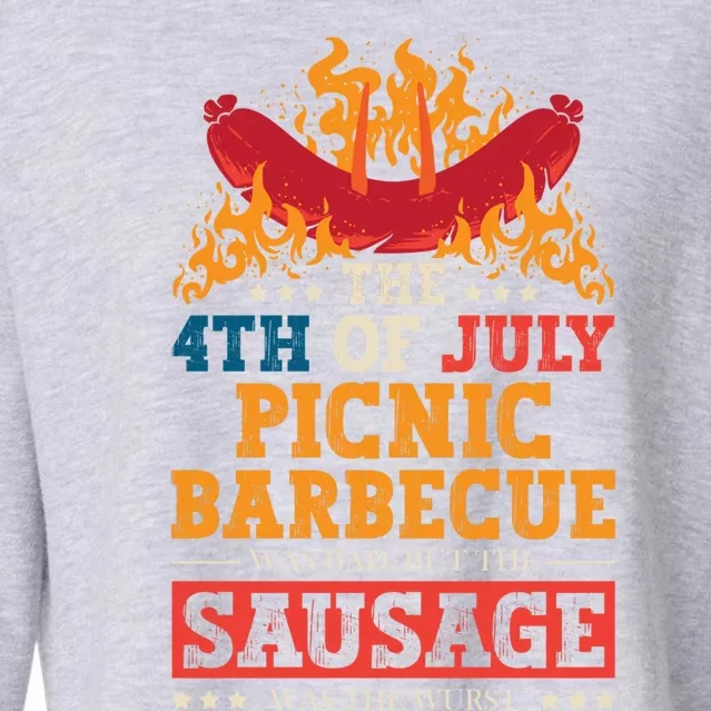 The 4th Of July Picnic Barbecue Was Bad Holiday Wurst Gift Cropped Pullover Crew