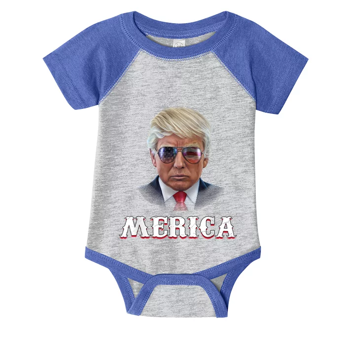 Trump 4th Of July Merica Funny D Onal T Rump 2024 Gift Infant Baby Jersey Bodysuit