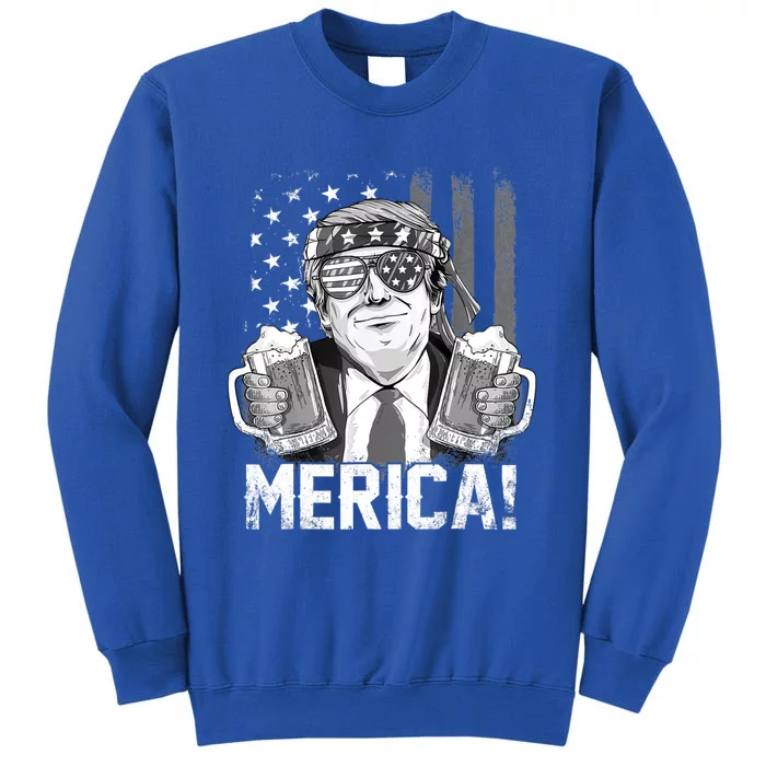 Trump 4th Of July Merica Usa American Flag Vintage Meaningful Gift Sweatshirt