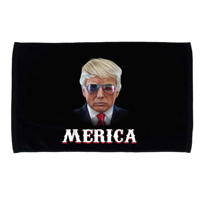 Trump 4th Of July Gift Funny Trump Merica Vintage Cute Gift Microfiber Hand Towel