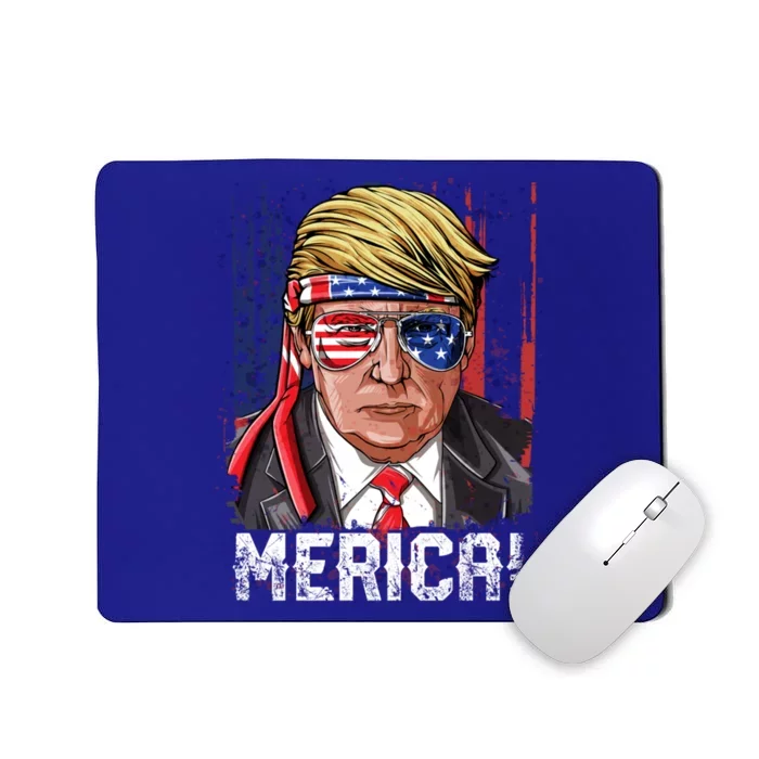 Trump 4th Of July Merica Usa American Flag Vintage Gift Mousepad