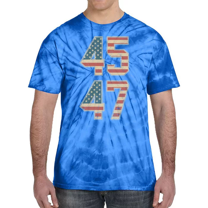 Trump 47th President 45 47 Gift Tie-Dye T-Shirt