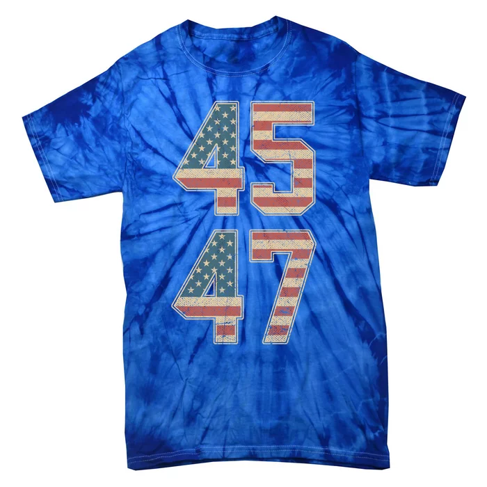 Trump 47th President 45 47 Gift Tie-Dye T-Shirt