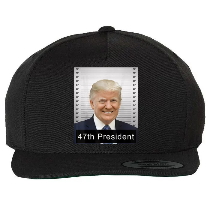 Trump 47th President 2024 Trump Mugshot Wool Snapback Cap