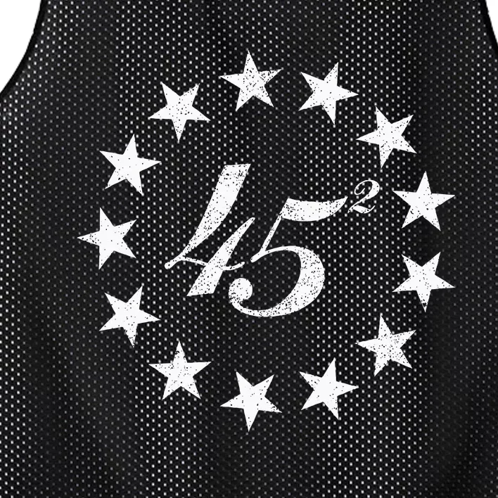 Trump 45 Squared Betsy Ross Stars Presidential Reelection Mesh Reversible Basketball Jersey Tank