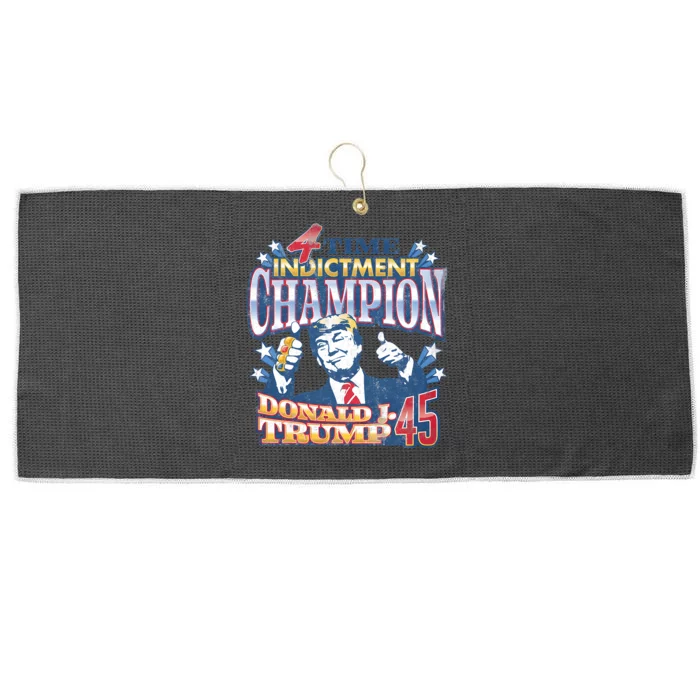 Trump 4 Time Indictment Champion Champ Not Guilty 2024 Large Microfiber Waffle Golf Towel