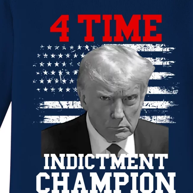 Trump 4 Time Indictment Champion Baby Long Sleeve Bodysuit