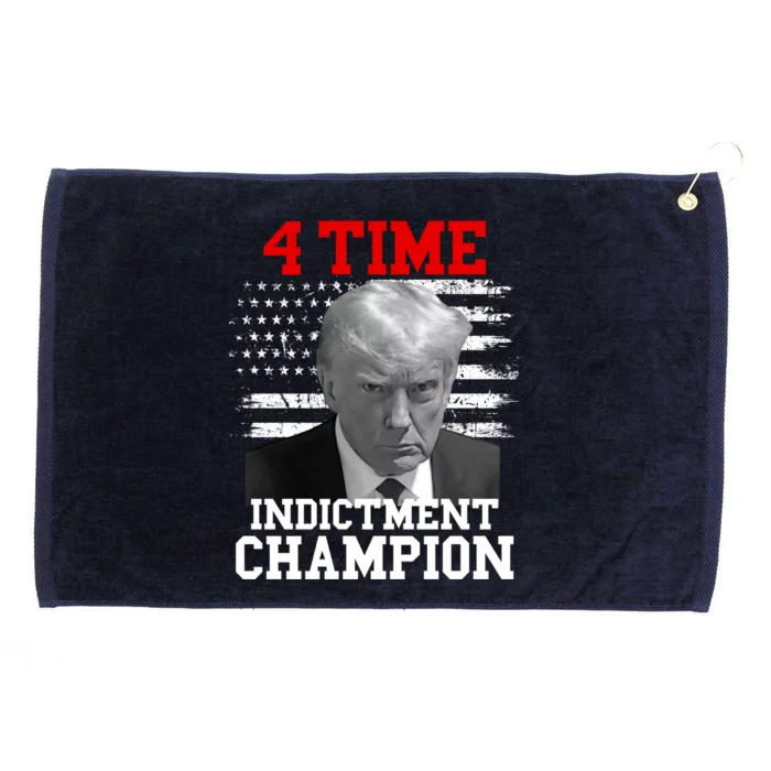 Trump 4 Time Indictment Champion Grommeted Golf Towel