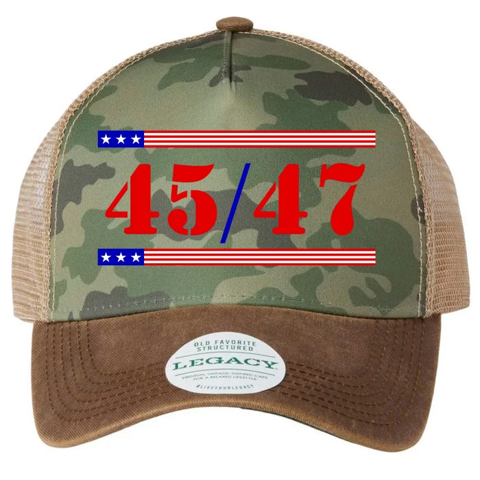 Trump 45/47 Trump 45 47 2024 Trump 2024 Legacy Tie Dye Trucker Hat